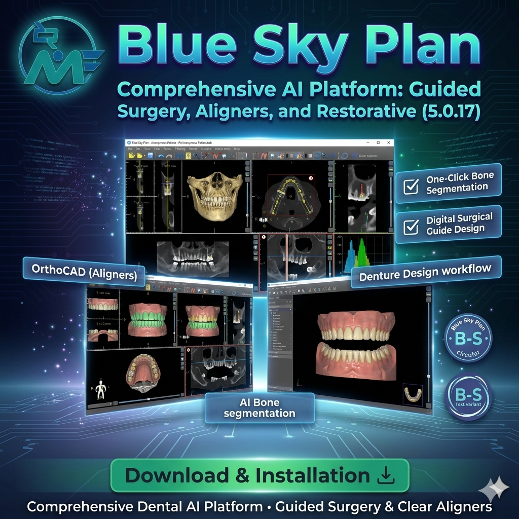 Blue Sky Plan 5.0.17 dental treatment planning software interface